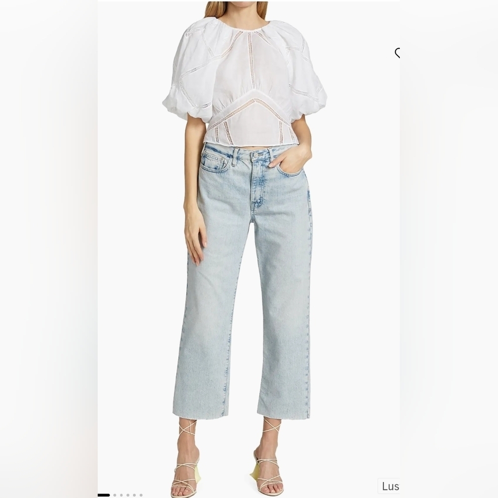 Frame Denim Le Jane Crop Light Blue Jeans Size 27